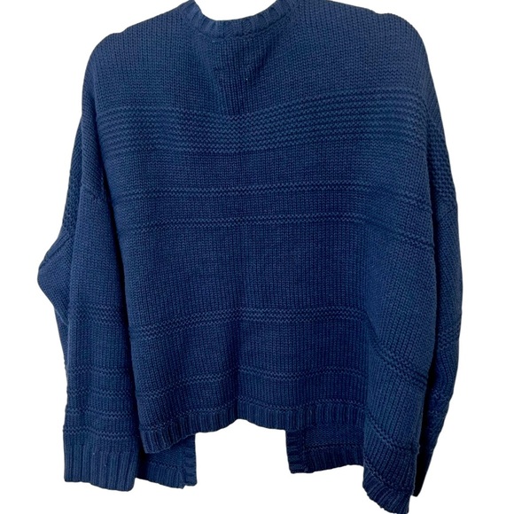 Harper Heritage Navy Textured Knit Cardigan Size Medium - Picture 2 of 3